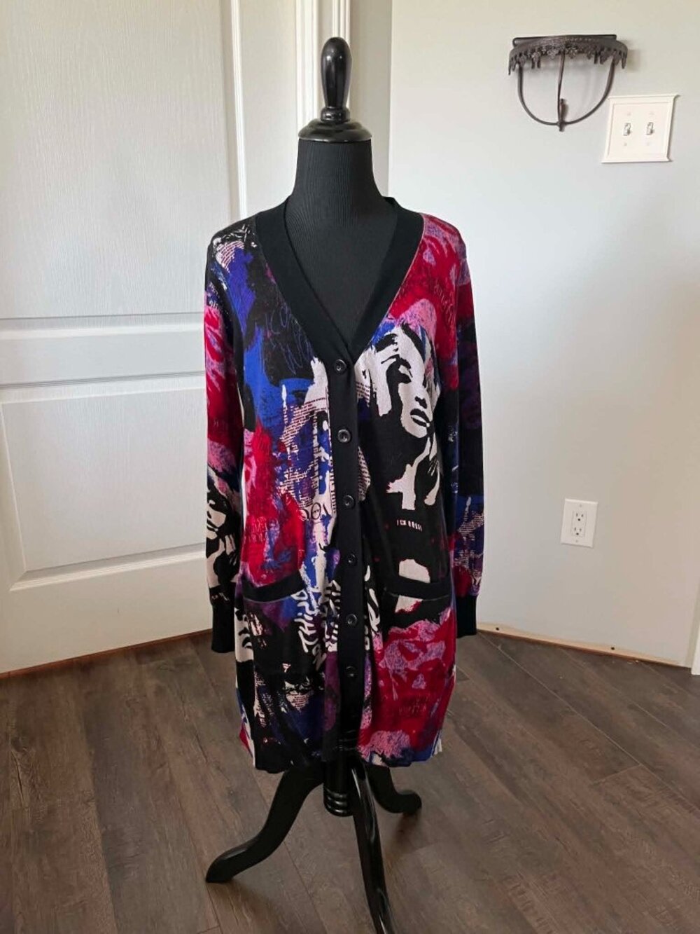Calesaa Art Abstract Marilyn Monroe Blouse Shirt Top size Large